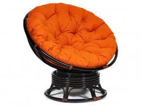 Кресло-качалка Papasan w 23/01 B с подушкой Antique brown, ткань Оранжевый в Юрюзани - yuryuzan.магазин96.com | фото