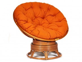 Кресло-качалка Papasan w 23/01 B с подушкой Cognac, ткань Оранжевый в Юрюзани - yuryuzan.магазин96.com | фото