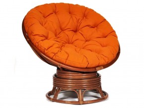 Кресло-качалка Papasan w 23/01 B с подушкой Pecan, ткань Оранжевый в Юрюзани - yuryuzan.магазин96.com | фото