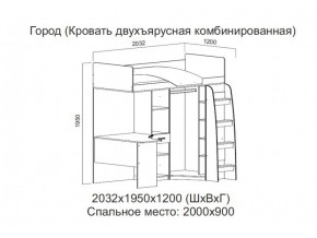 Кровать двухъярусная комбинированная в Юрюзани - yuryuzan.магазин96.com | фото